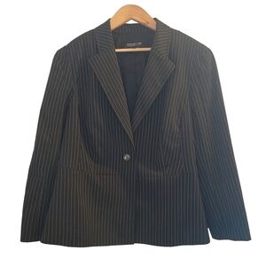 Jones New York WOMAN Navy BLUE Pinstripe Blazer 18W Stretch Work Career Academia